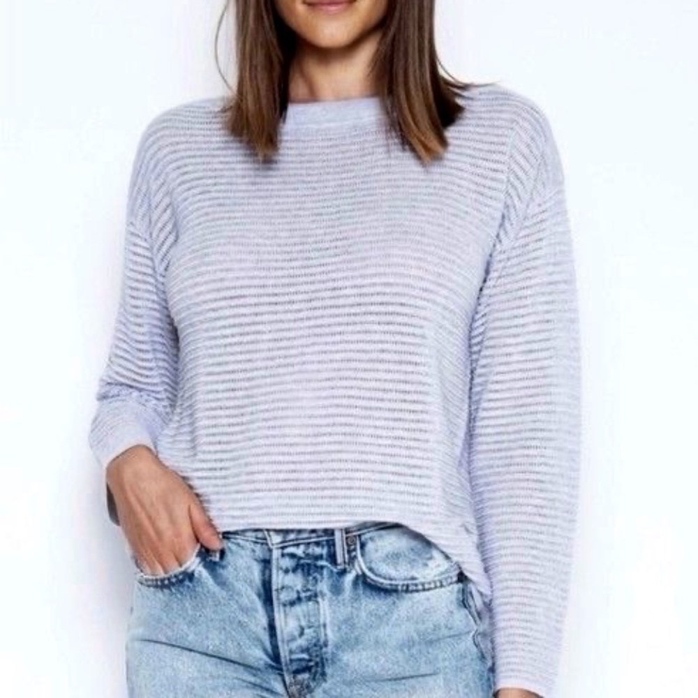 *FIRM PRICE* One Grey Day open weave cotton heather gray sweater